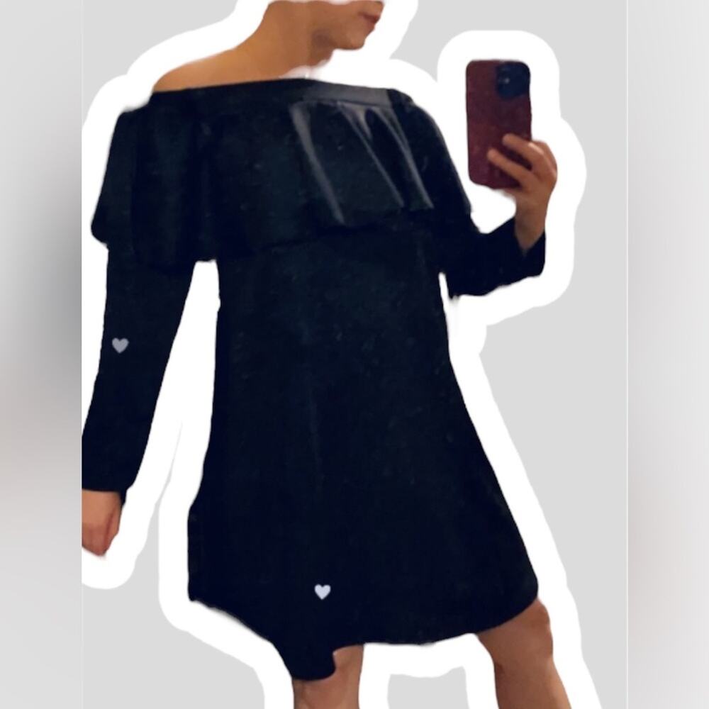 ASOS black off shoulder mini dress